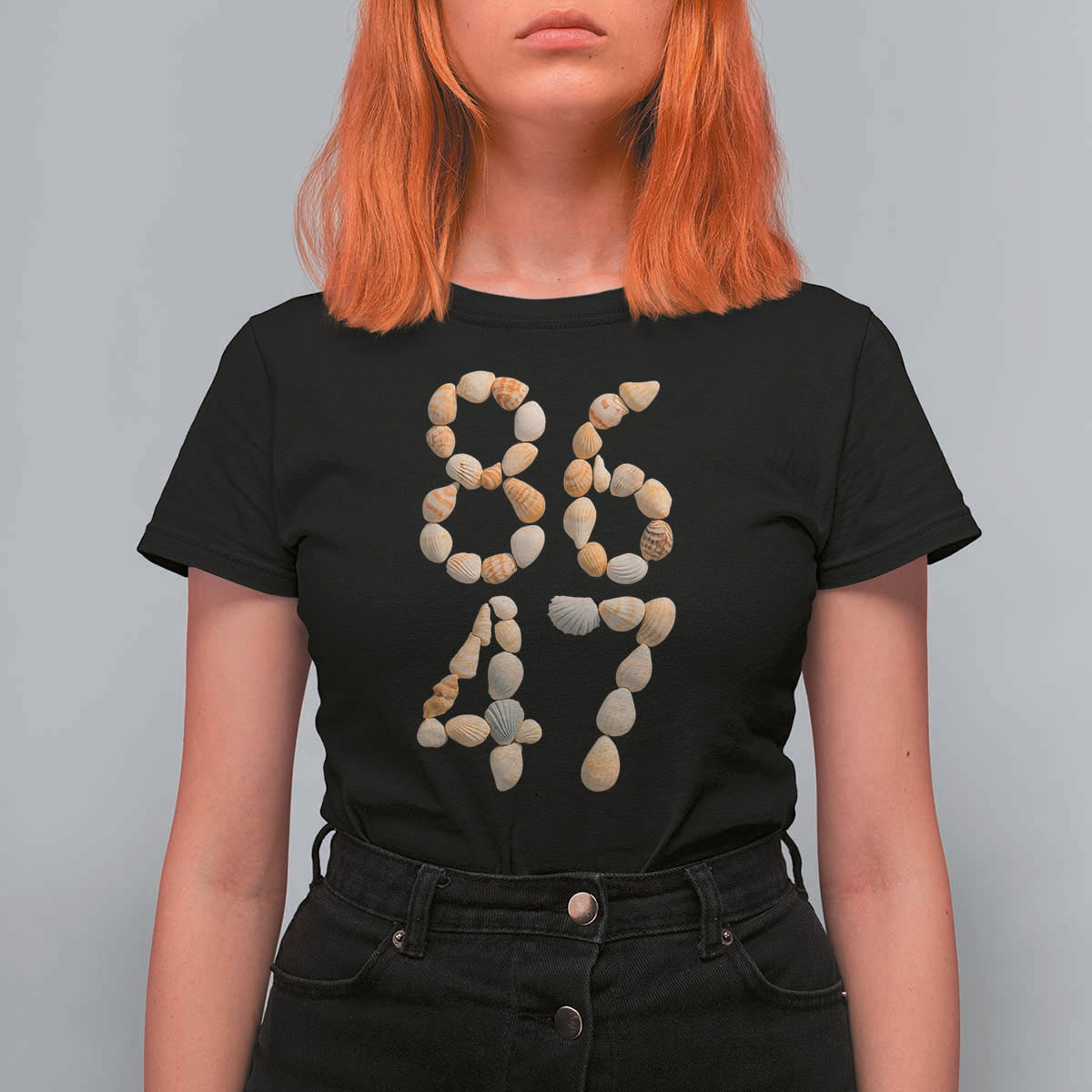 86 47 Seashell Subtle Summer Coastal Graphic T Shirt For Women Viral Beach Walk Political Satire