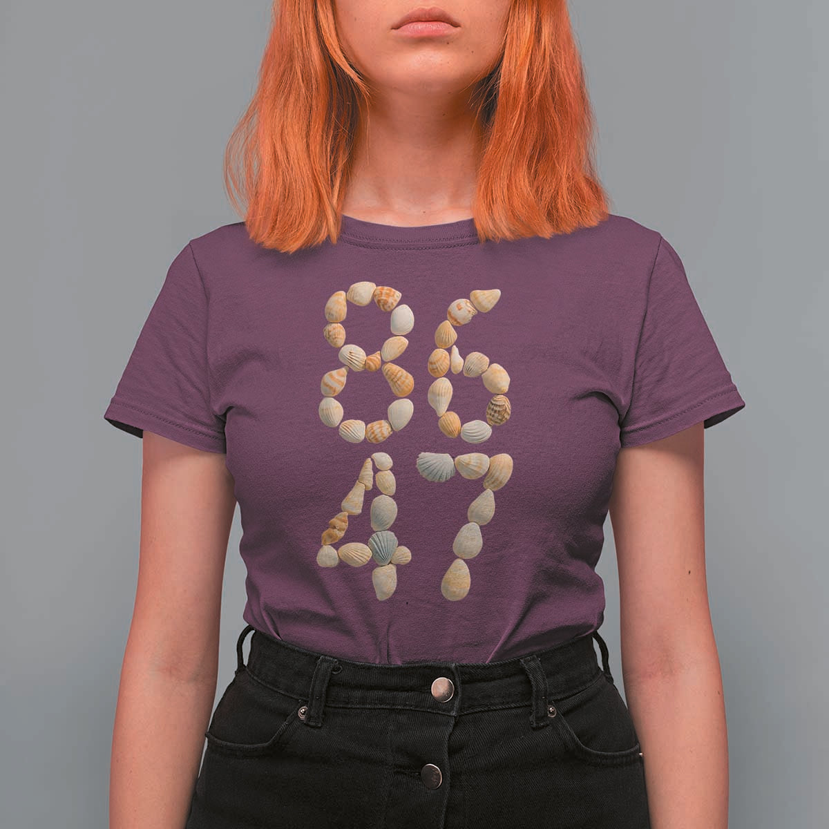 86 47 Seashell Subtle Summer Coastal Graphic T Shirt For Women Viral Beach Walk Political Satire