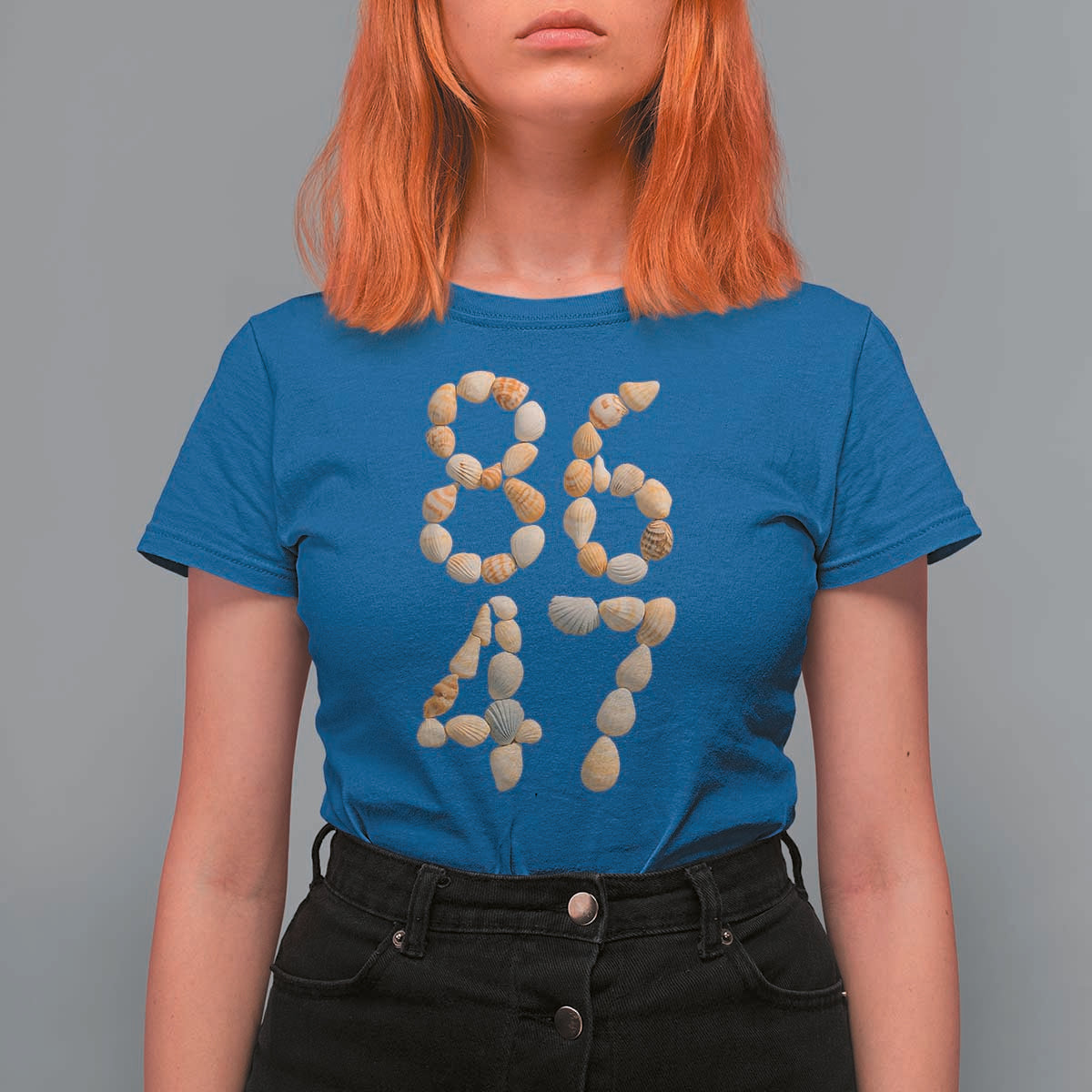 86 47 Seashell Subtle Summer Coastal Graphic T Shirt For Women Viral Beach Walk Political Satire
