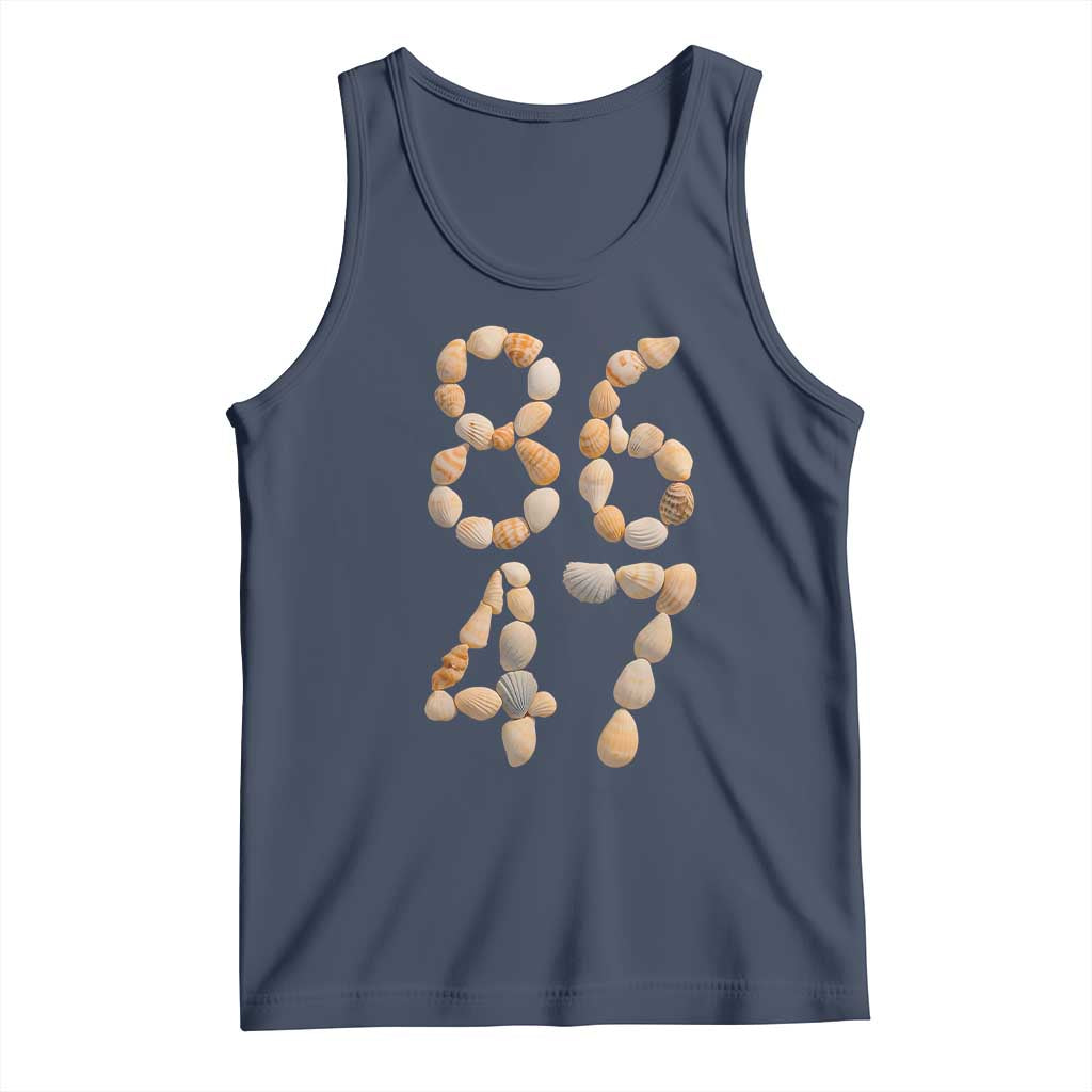 86 47 Seashell Subtle Summer Coastal Graphic Tank Top Viral Beach Walk Political Satire