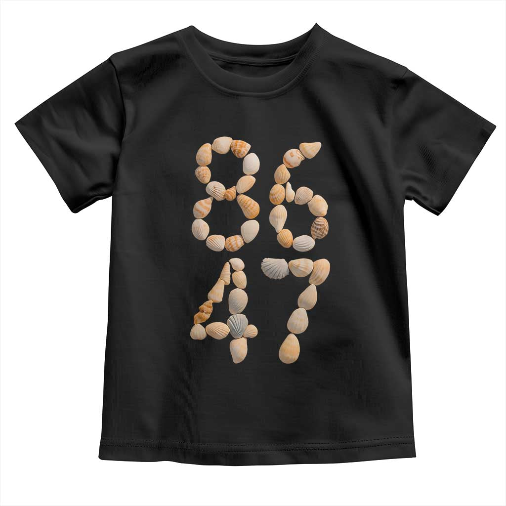 86 47 Seashell Subtle Summer Coastal Graphic Toddler T Shirt Viral Beach Walk Political Satire