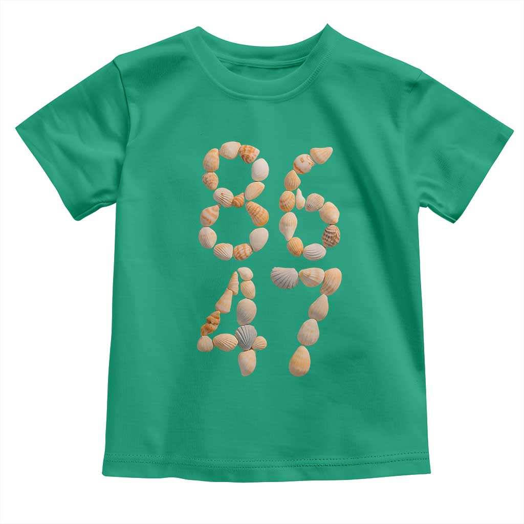 86 47 Seashell Subtle Summer Coastal Graphic Toddler T Shirt Viral Beach Walk Political Satire