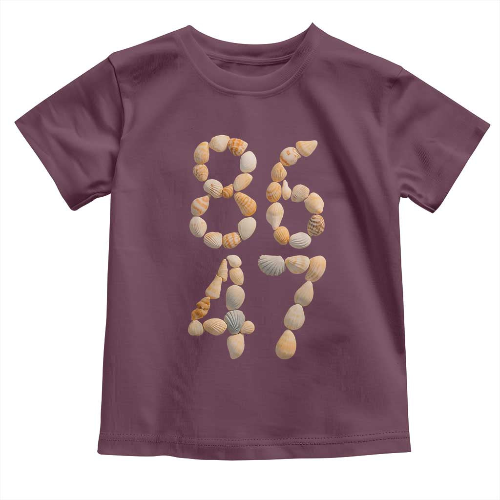 86 47 Seashell Subtle Summer Coastal Graphic Toddler T Shirt Viral Beach Walk Political Satire