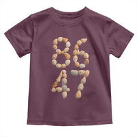 86 47 Seashell Subtle Summer Coastal Graphic Toddler T Shirt Viral Beach Walk Political Satire