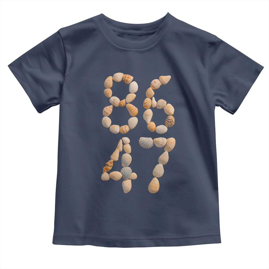 86 47 Seashell Subtle Summer Coastal Graphic Toddler T Shirt Viral Beach Walk Political Satire