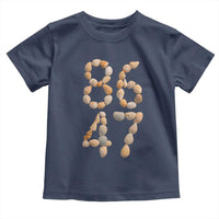 86 47 Seashell Subtle Summer Coastal Graphic Toddler T Shirt Viral Beach Walk Political Satire