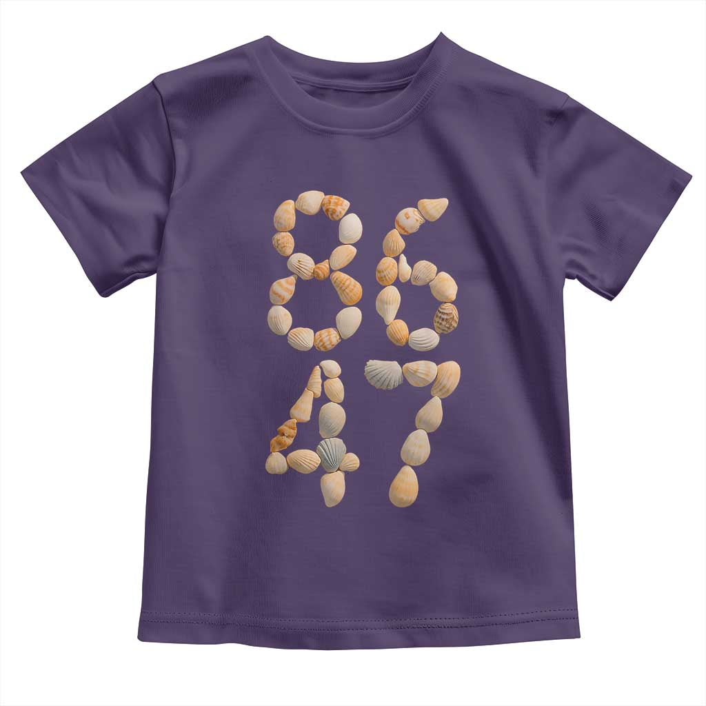 86 47 Seashell Subtle Summer Coastal Graphic Toddler T Shirt Viral Beach Walk Political Satire