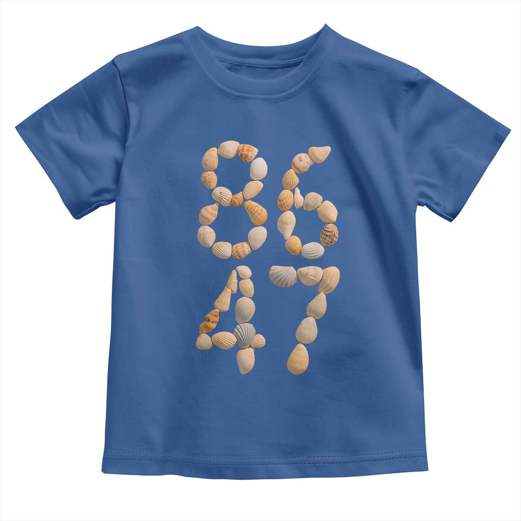 86 47 Seashell Subtle Summer Coastal Graphic Toddler T Shirt Viral Beach Walk Political Satire