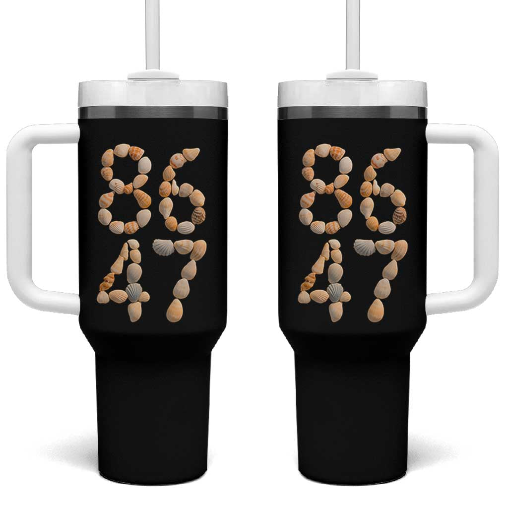 86 47 Seashell Subtle Summer Coastal Graphic Tumbler With Handle Viral Beach Walk Political Satire