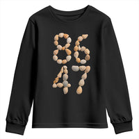 86 47 Seashell Subtle Summer Coastal Graphic Youth Sweatshirt Viral Beach Walk Political Satire