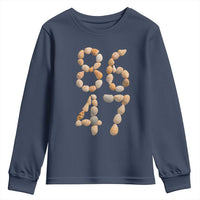 86 47 Seashell Subtle Summer Coastal Graphic Youth Sweatshirt Viral Beach Walk Political Satire