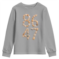 86 47 Seashell Subtle Summer Coastal Graphic Youth Sweatshirt Viral Beach Walk Political Satire