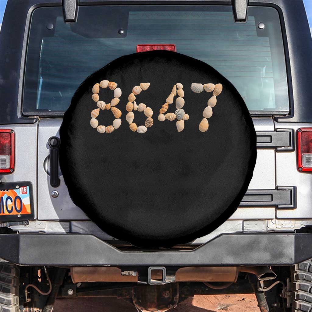 86 47 Seashell Beach Walk Graphic Spare Tire Cover Subtle Coastal Summer Political Satire