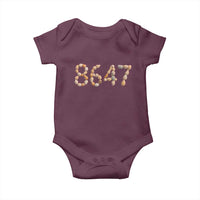 86 47 Seashell Beach Walk Graphic Baby Onesie Subtle Coastal Summer Political Satire