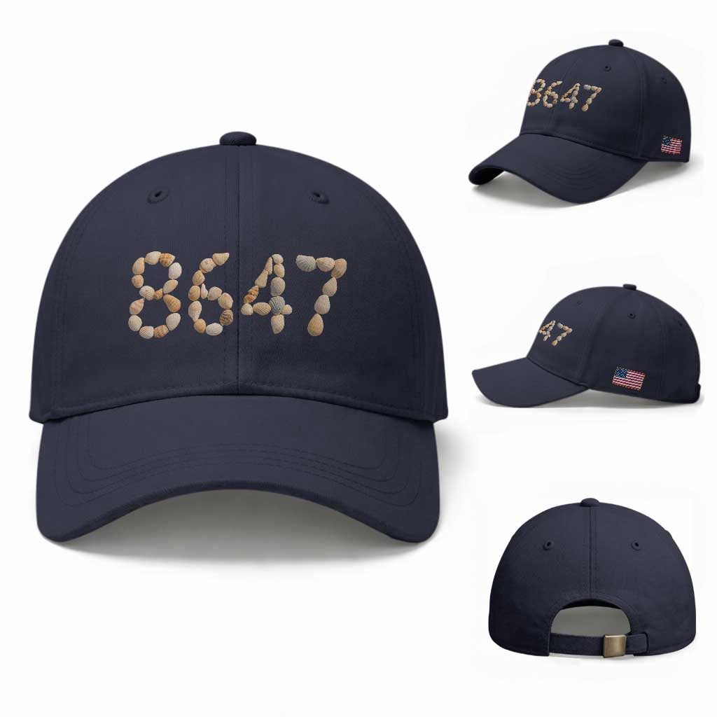 86 47 Seashell Beach Walk Graphic Baseball Cap Subtle Coastal Summer Political Satire