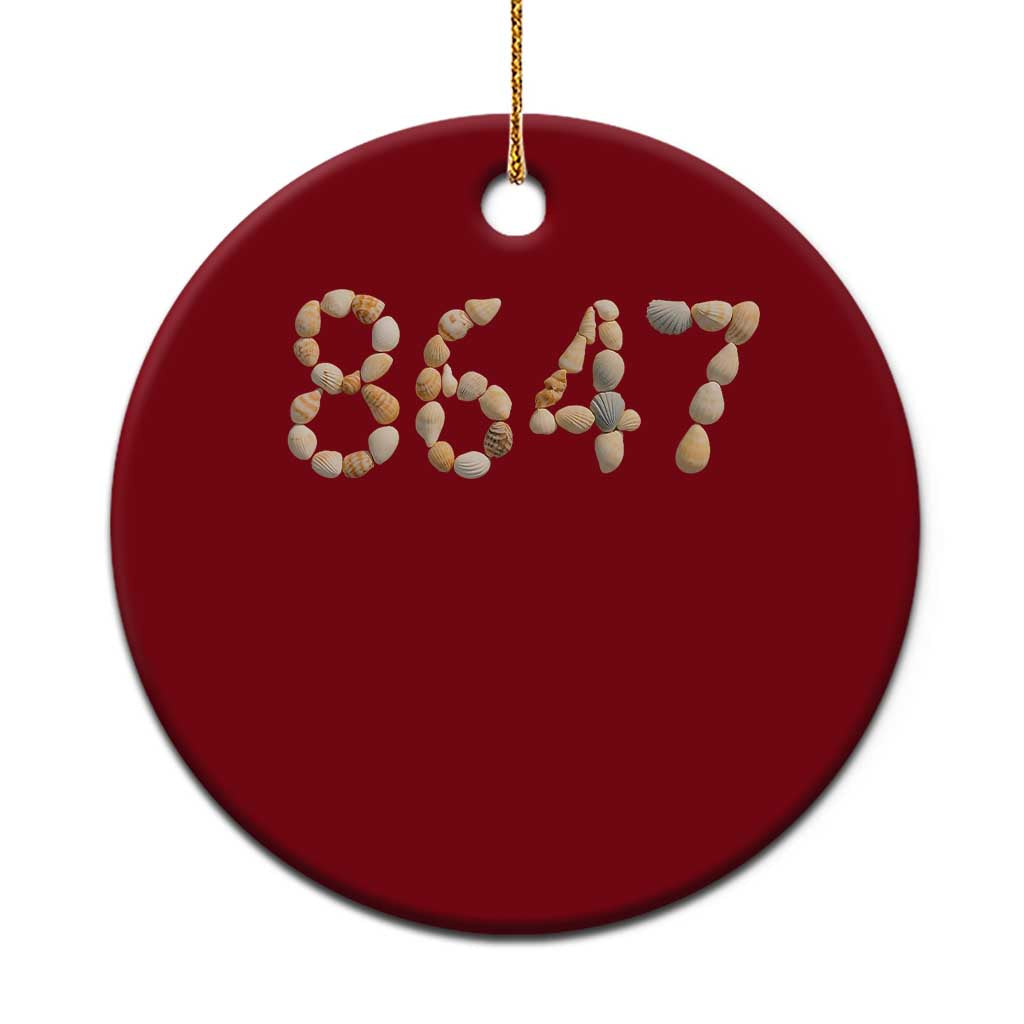 86 47 Seashell Beach Walk Graphic Ceramic Ornament Subtle Coastal Summer Political Satire