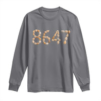 86 47 Seashell Beach Walk Graphic Long Sleeve Shirt Subtle Coastal Summer Political Satire