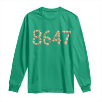 86 47 Seashell Beach Walk Graphic Long Sleeve Shirt Subtle Coastal Summer Political Satire