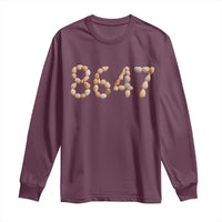 86 47 Seashell Beach Walk Graphic Long Sleeve Shirt Subtle Coastal Summer Political Satire