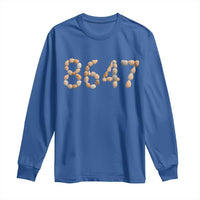 86 47 Seashell Beach Walk Graphic Long Sleeve Shirt Subtle Coastal Summer Political Satire