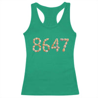 86 47 Seashell Beach Walk Graphic Racerback Tank Top Subtle Coastal Summer Political Satire