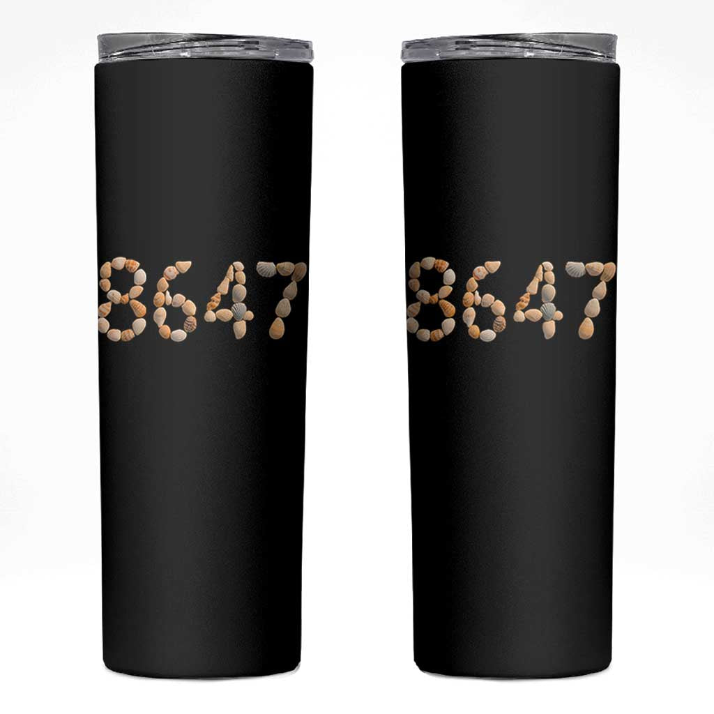 86 47 Seashell Beach Walk Graphic Skinny Tumbler Subtle Coastal Summer Political Satire