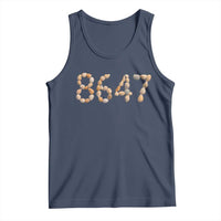 86 47 Seashell Beach Walk Graphic Tank Top Subtle Coastal Summer Political Satire
