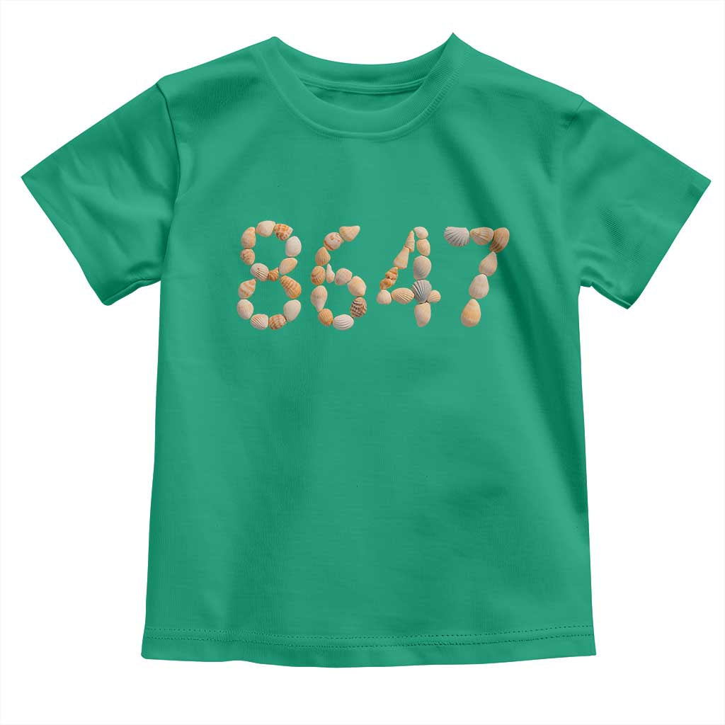 86 47 Seashell Beach Walk Graphic Toddler T Shirt Subtle Coastal Summer Political Satire