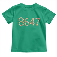 86 47 Seashell Beach Walk Graphic Toddler T Shirt Subtle Coastal Summer Political Satire