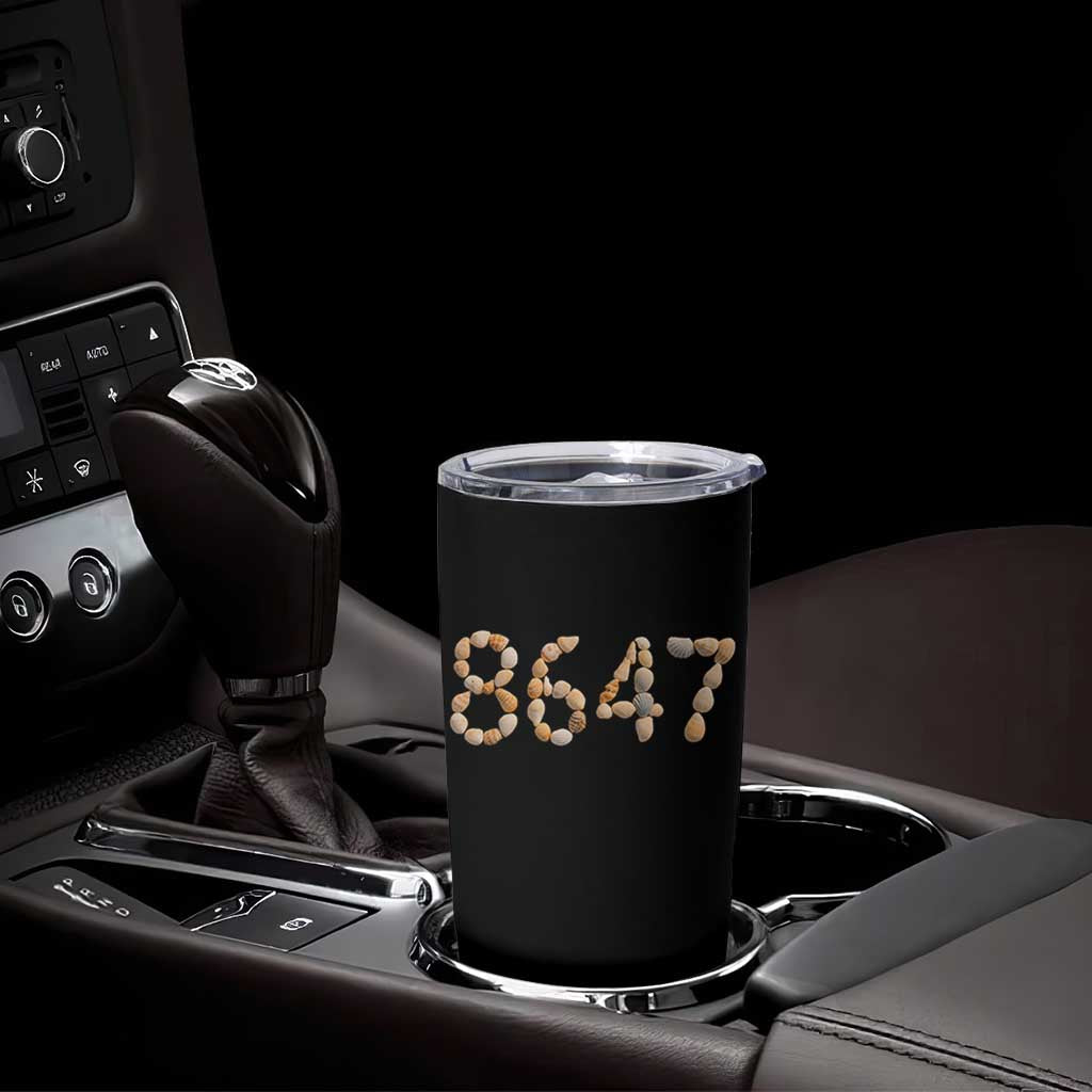 86 47 Seashell Beach Walk Graphic Tumbler Cup Subtle Coastal Summer Political Satire