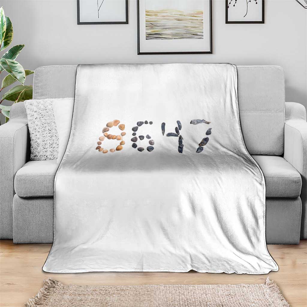 86 47 Seashell Graphic Subtle Summer Coastal Throw Blanket Viral 2026 Beach Walk Political Satire