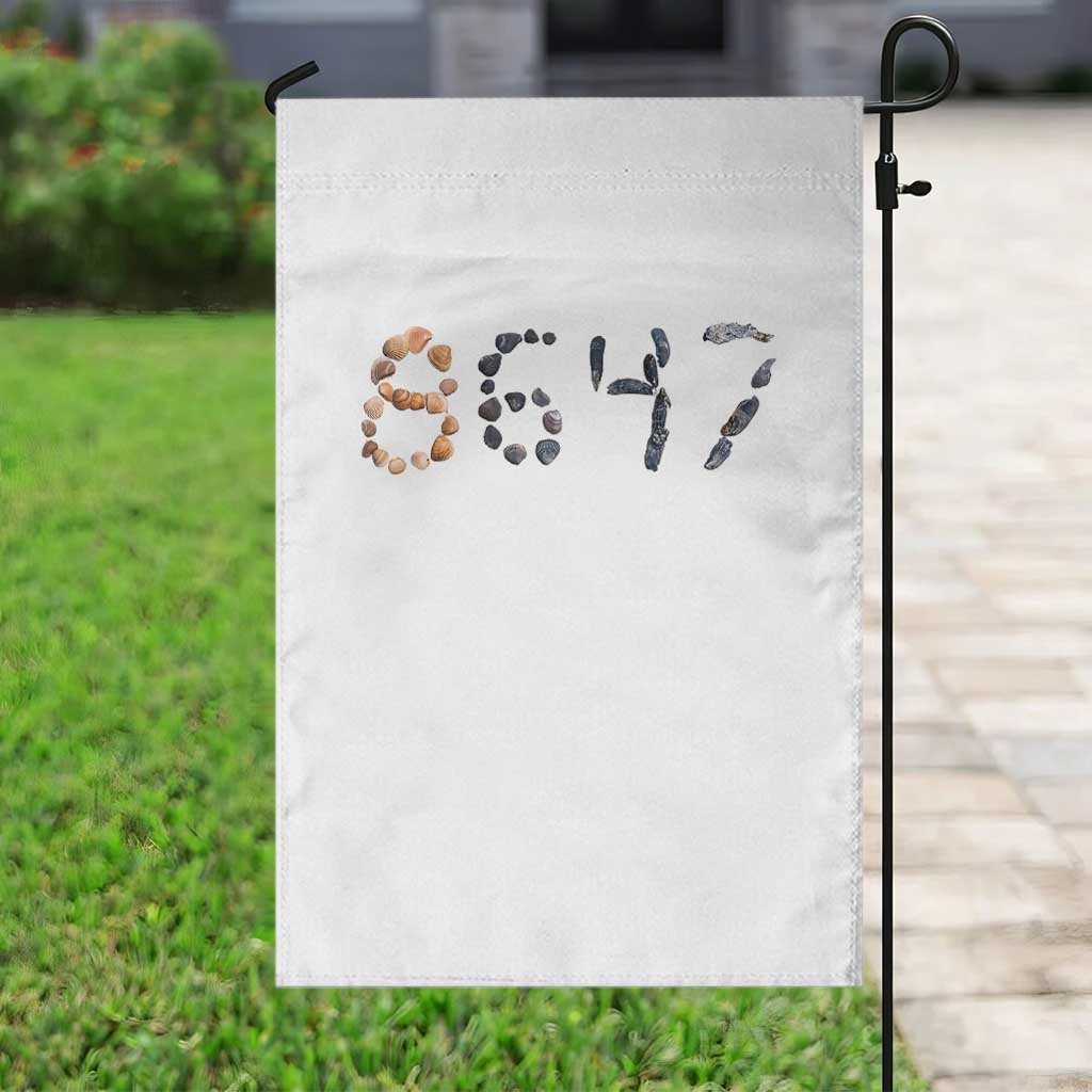 86 47 Seashell Graphic Subtle Summer Coastal Garden Flag Viral 2026 Beach Walk Political Satire