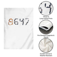 86 47 Seashell Graphic Subtle Summer Coastal Garden Flag Viral 2026 Beach Walk Political Satire