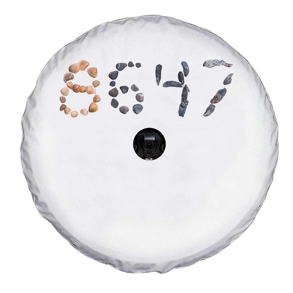 86 47 Seashell Graphic Subtle Summer Coastal Spare Tire Cover Viral 2026 Beach Walk Political Satire