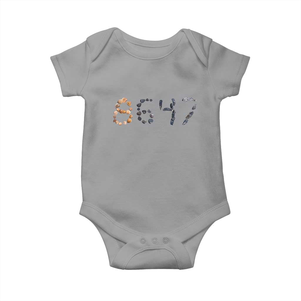 86 47 Seashell Graphic Subtle Summer Coastal Baby Onesie Viral 2026 Beach Walk Political Satire