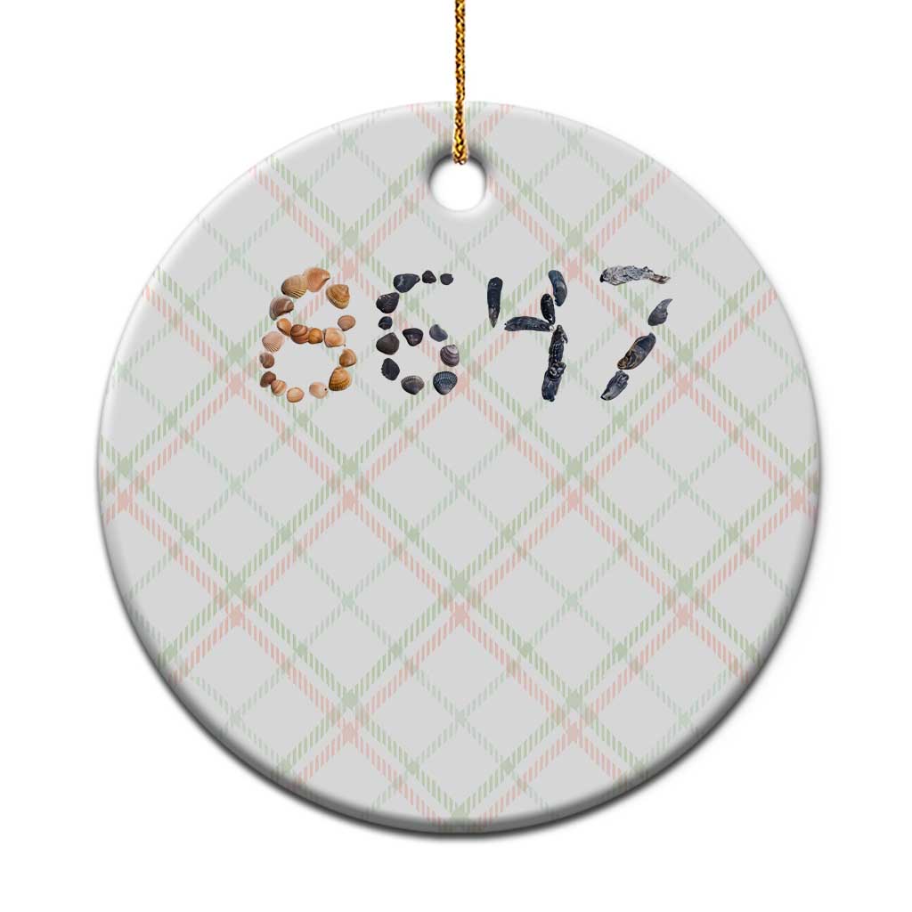 86 47 Seashell Graphic Subtle Summer Coastal Ceramic Ornament Viral 2026 Beach Walk Political Satire