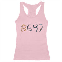 86 47 Seashell Graphic Subtle Summer Coastal Racerback Tank Top Viral 2026 Beach Walk Political Satire