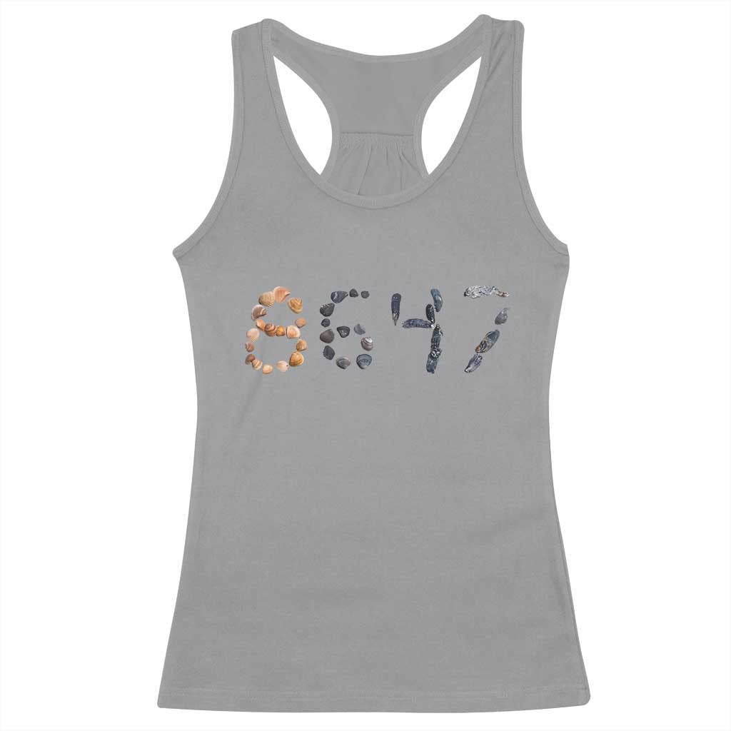 86 47 Seashell Graphic Subtle Summer Coastal Racerback Tank Top Viral 2026 Beach Walk Political Satire