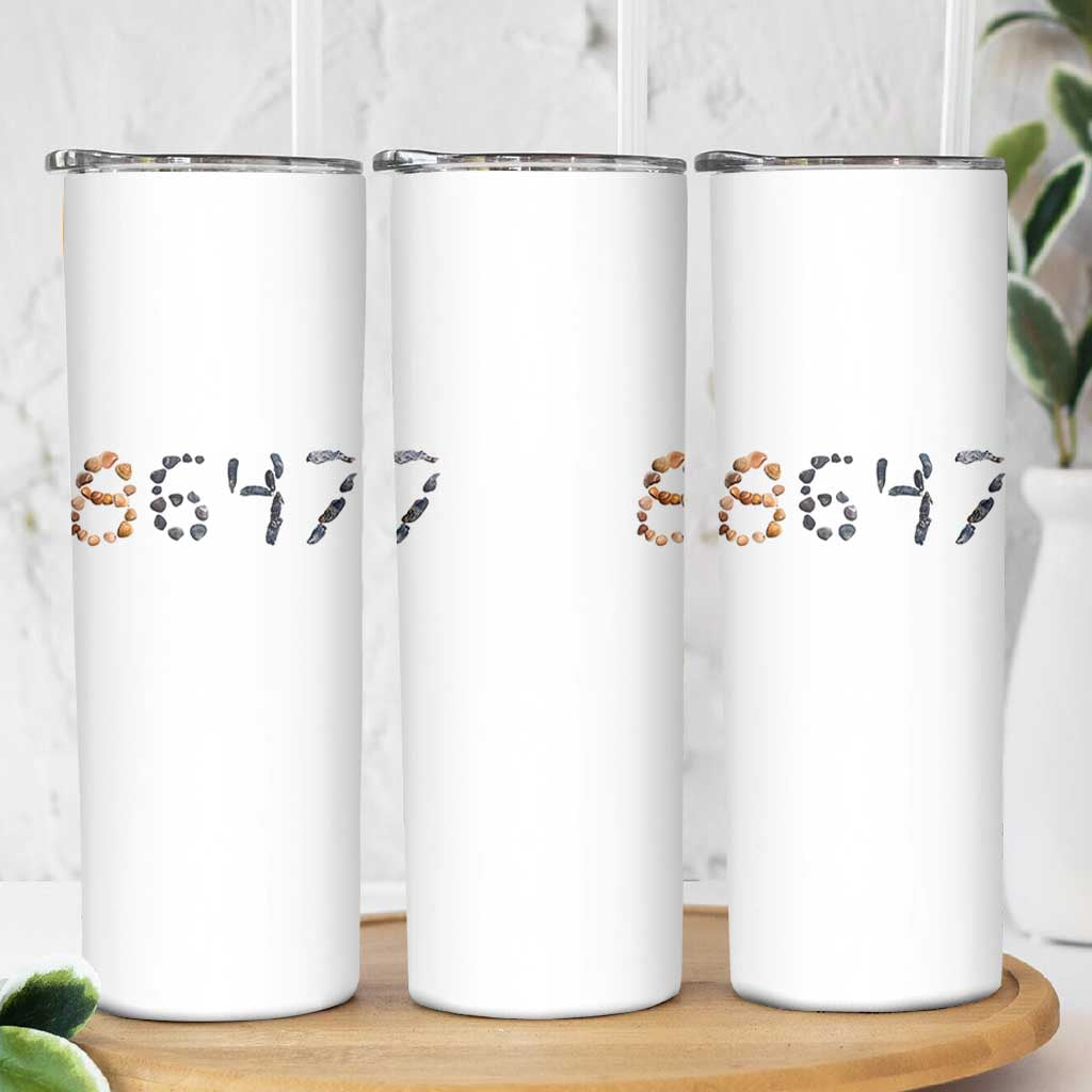 86 47 Seashell Graphic Subtle Summer Coastal Skinny Tumbler Viral 2026 Beach Walk Political Satire