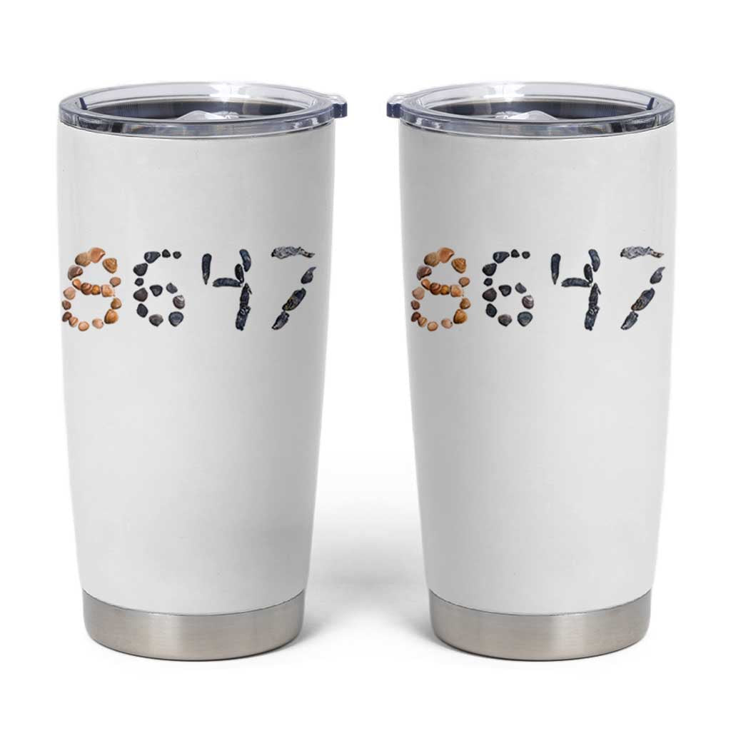 86 47 Seashell Graphic Subtle Summer Coastal Tumbler Cup Viral 2026 Beach Walk Political Satire