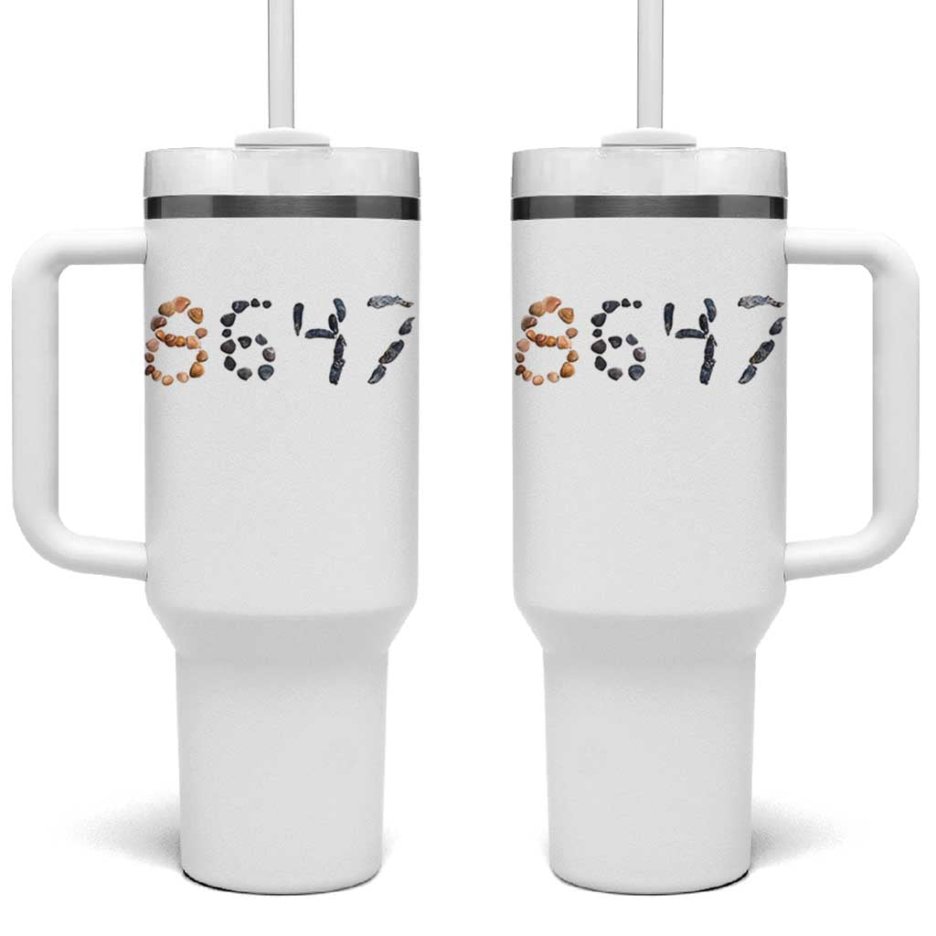 86 47 Seashell Graphic Subtle Summer Coastal Tumbler With Handle Viral 2026 Beach Walk Political Satire