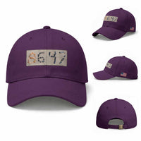 86 47 Seashell Beach Sand Graphic Baseball Cap Subtle Coastal Summer Political Satire