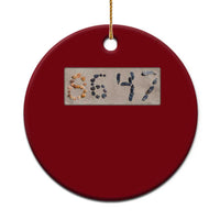 86 47 Seashell Beach Sand Graphic Ceramic Ornament Subtle Coastal Summer Political Satire