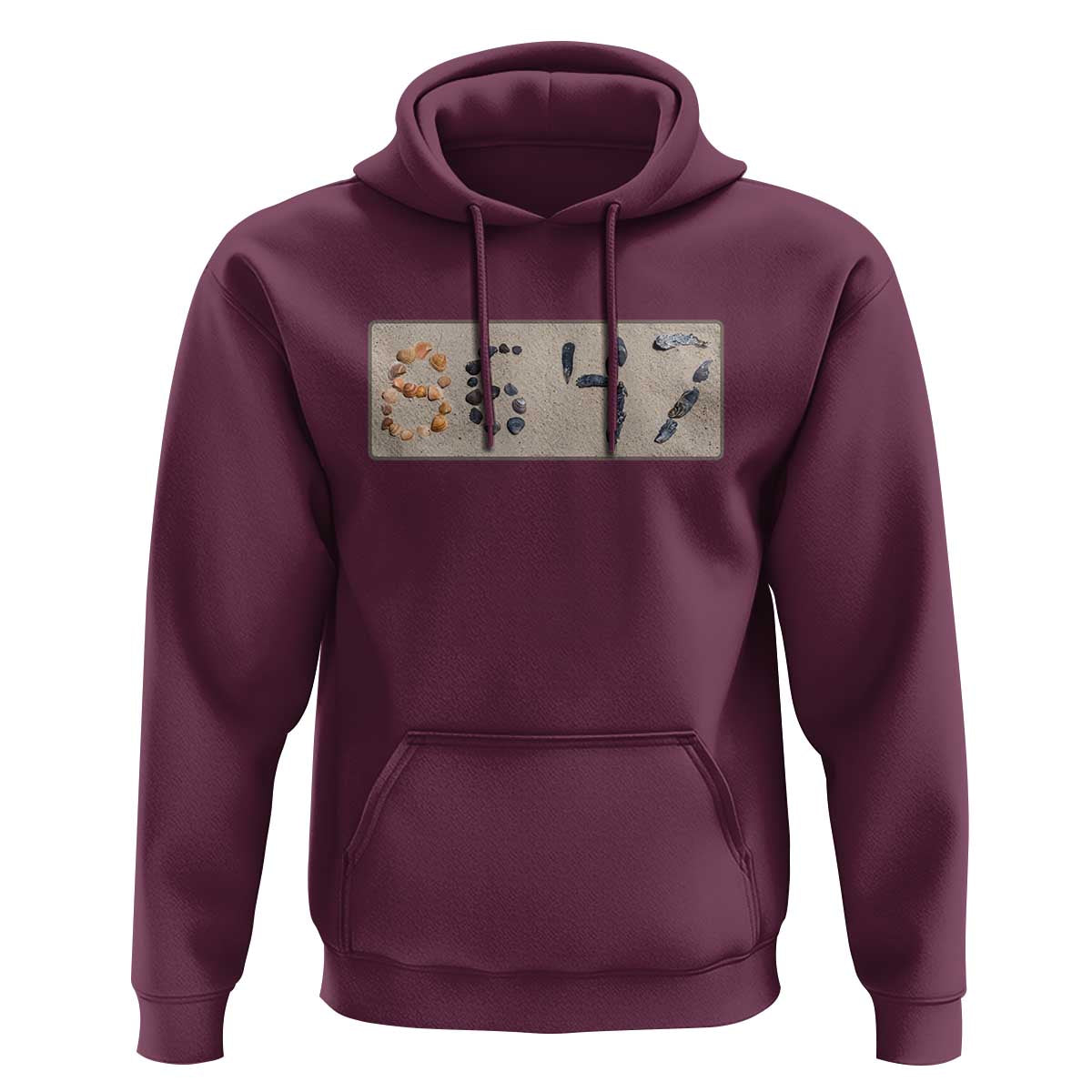 86 47 Seashell Beach Sand Graphic Hoodie Subtle Coastal Summer Political Satire