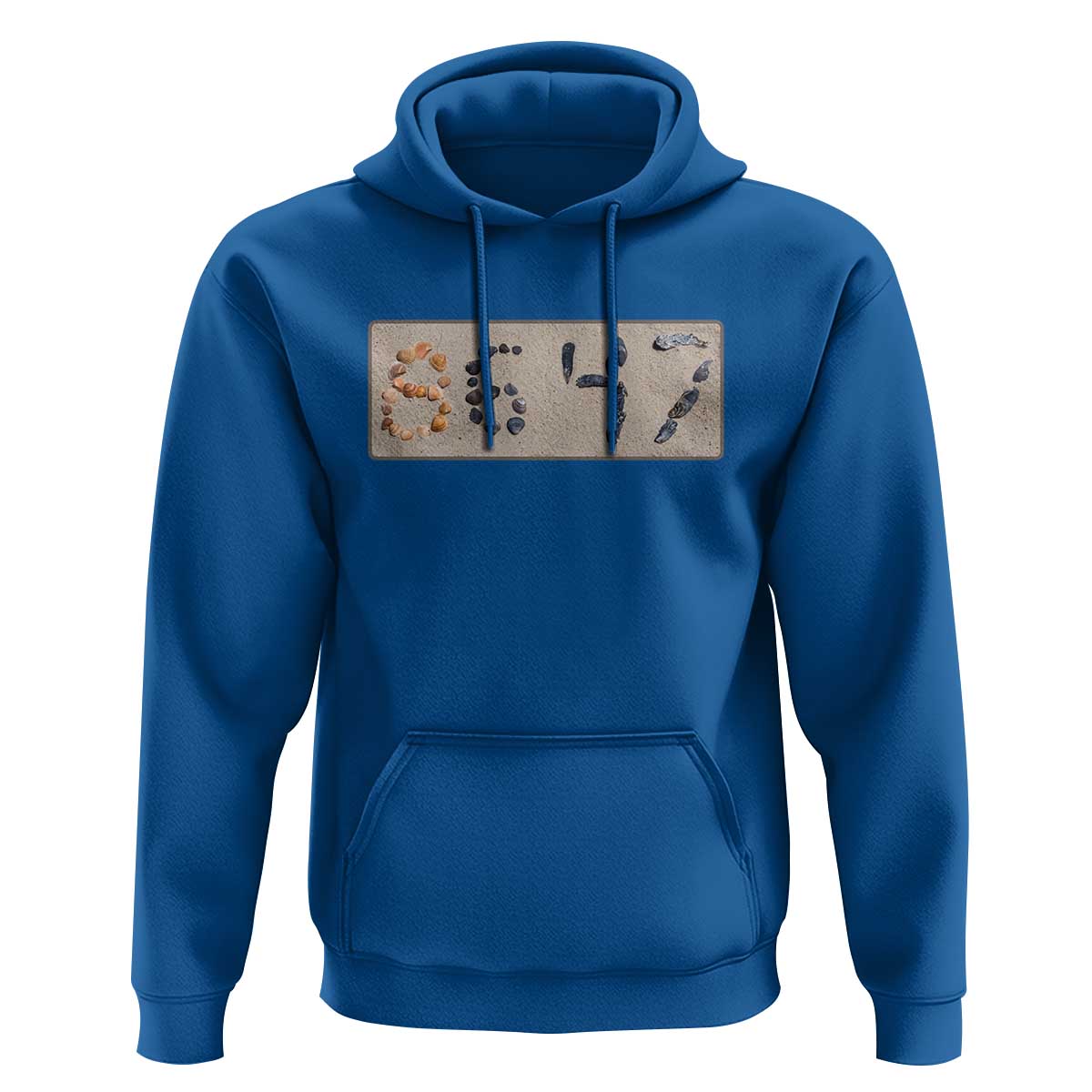 86 47 Seashell Beach Sand Graphic Hoodie Subtle Coastal Summer Political Satire