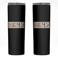 86 47 Seashell Beach Sand Graphic Skinny Tumbler Subtle Coastal Summer Political Satire