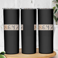 86 47 Seashell Beach Sand Graphic Skinny Tumbler Subtle Coastal Summer Political Satire