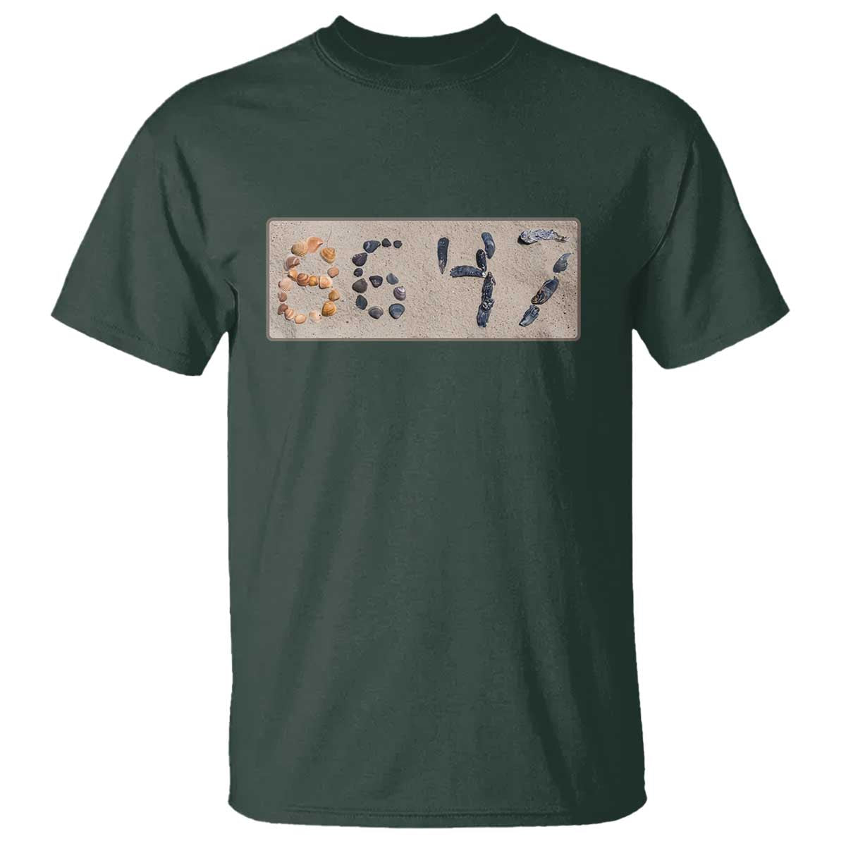 86 47 Seashell Beach Sand Graphic T Shirt Subtle Coastal Summer Political Satire