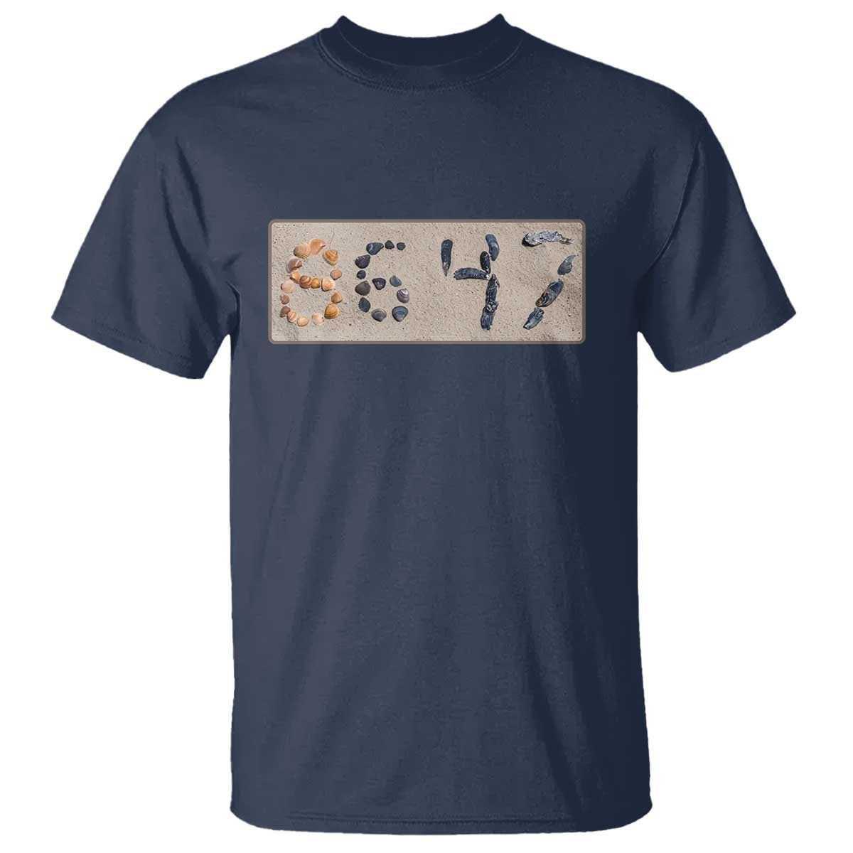 86 47 Seashell Beach Sand Graphic T Shirt Subtle Coastal Summer Political Satire
