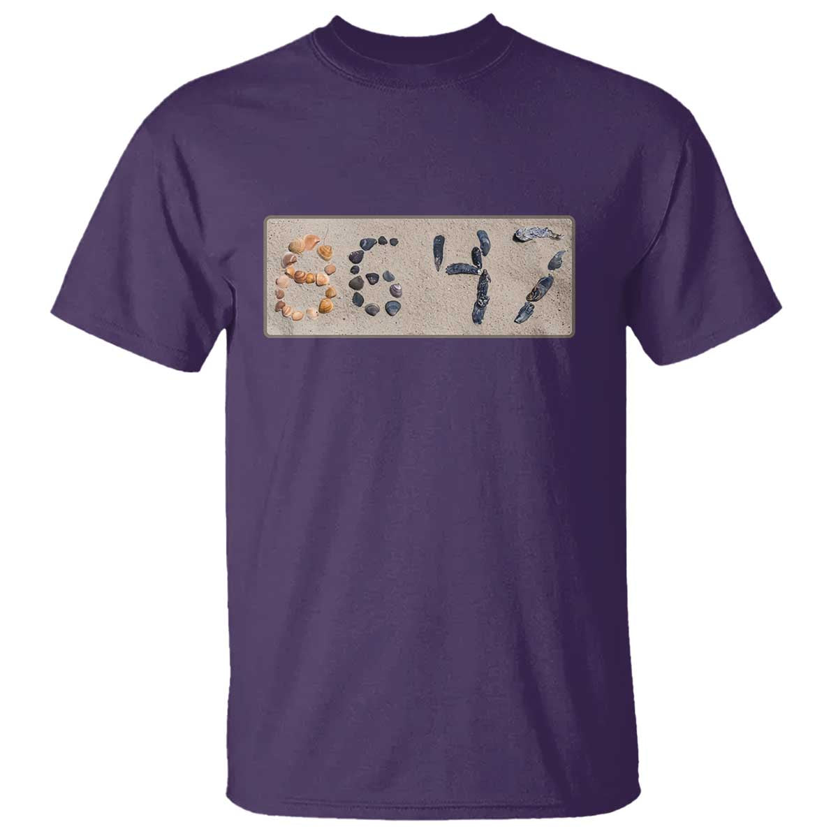 86 47 Seashell Beach Sand Graphic T Shirt Subtle Coastal Summer Political Satire